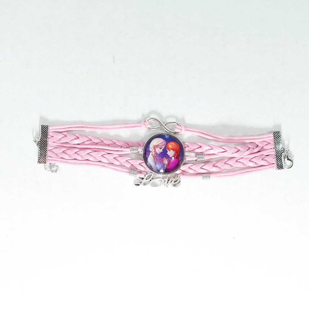🛍Girls Anna and Elsa pink multi strand bracelet